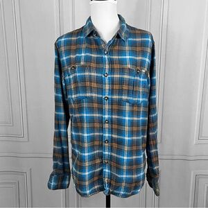 Blue and orange flannel 🖤